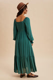 Olivia Dress in brown, green, mulberry