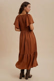 Mia Smocked Washed Satin Dress