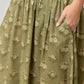 Bella Floral Print Elastic Waist Midi Skirt