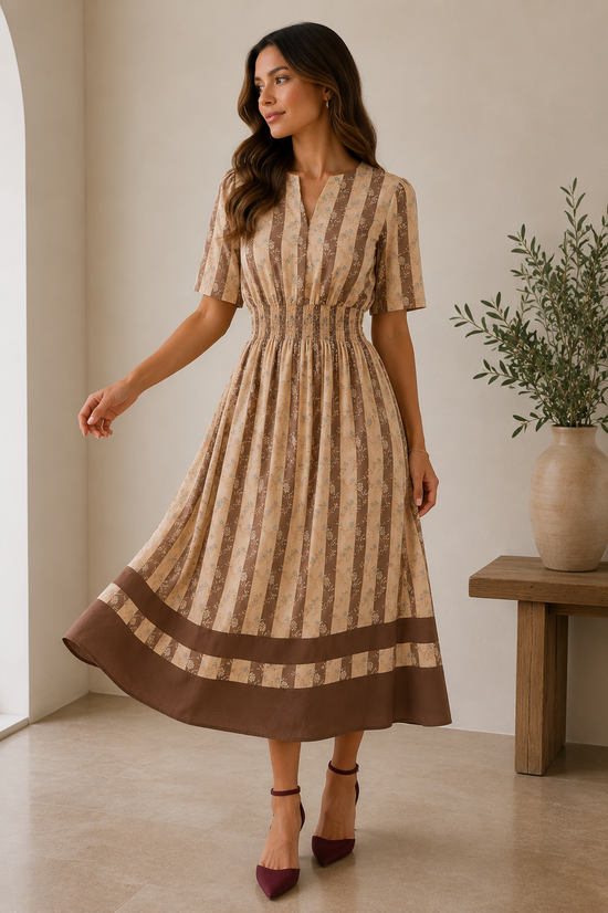 Paola brown dress