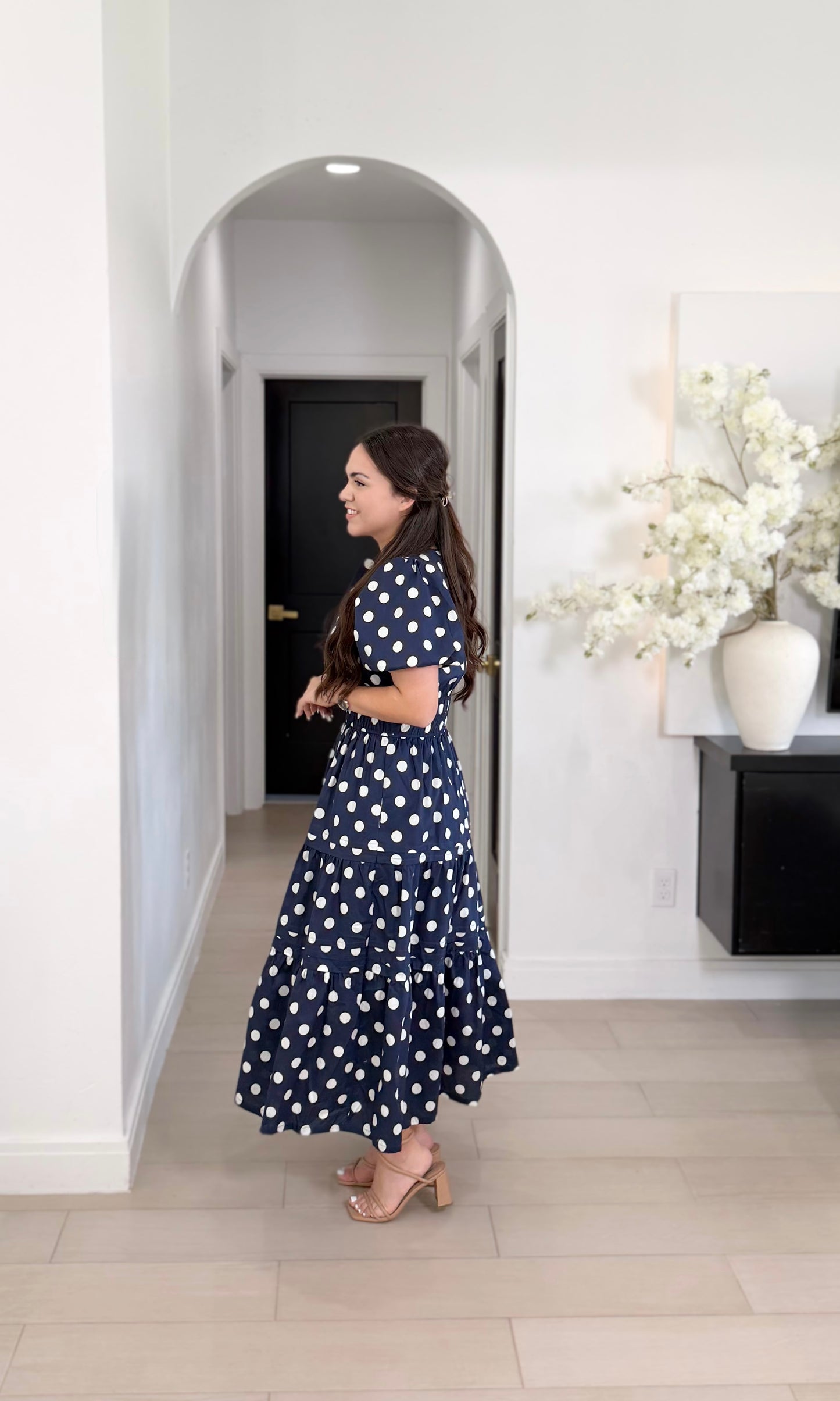 Sweet Dots Dress in navy