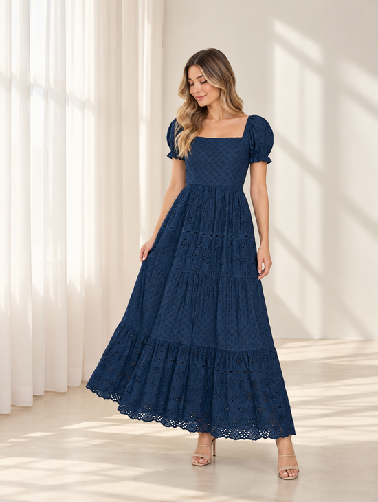 Valentina navy dress