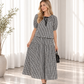 Gingham Top and Skirt Set - ivory / balck