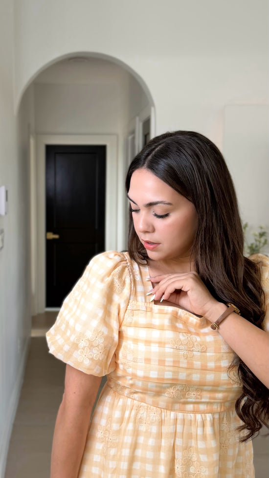 Liana dress in yellow ivory