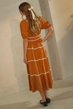 Angela dress in olive & Rust