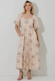 Maya dress in cream multi