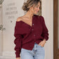Sweet Bow Sweater in burgundy