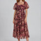 Tulle brown & burgundy dress