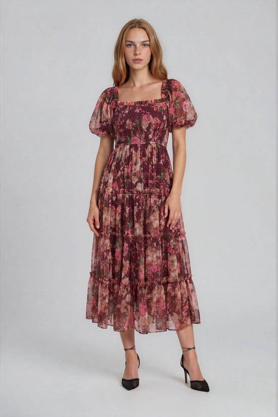 Tulle brown & burgundy dress