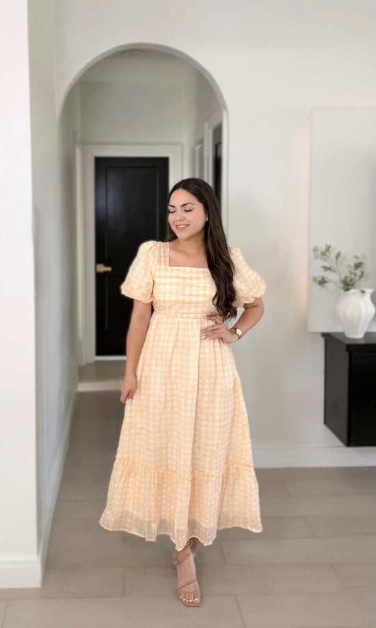 Liana dress in yellow ivory