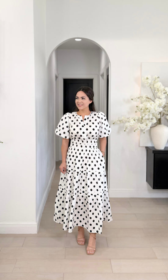 Sweet Dots Dress in off withe