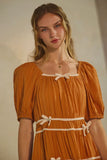 Angela dress in olive & Rust