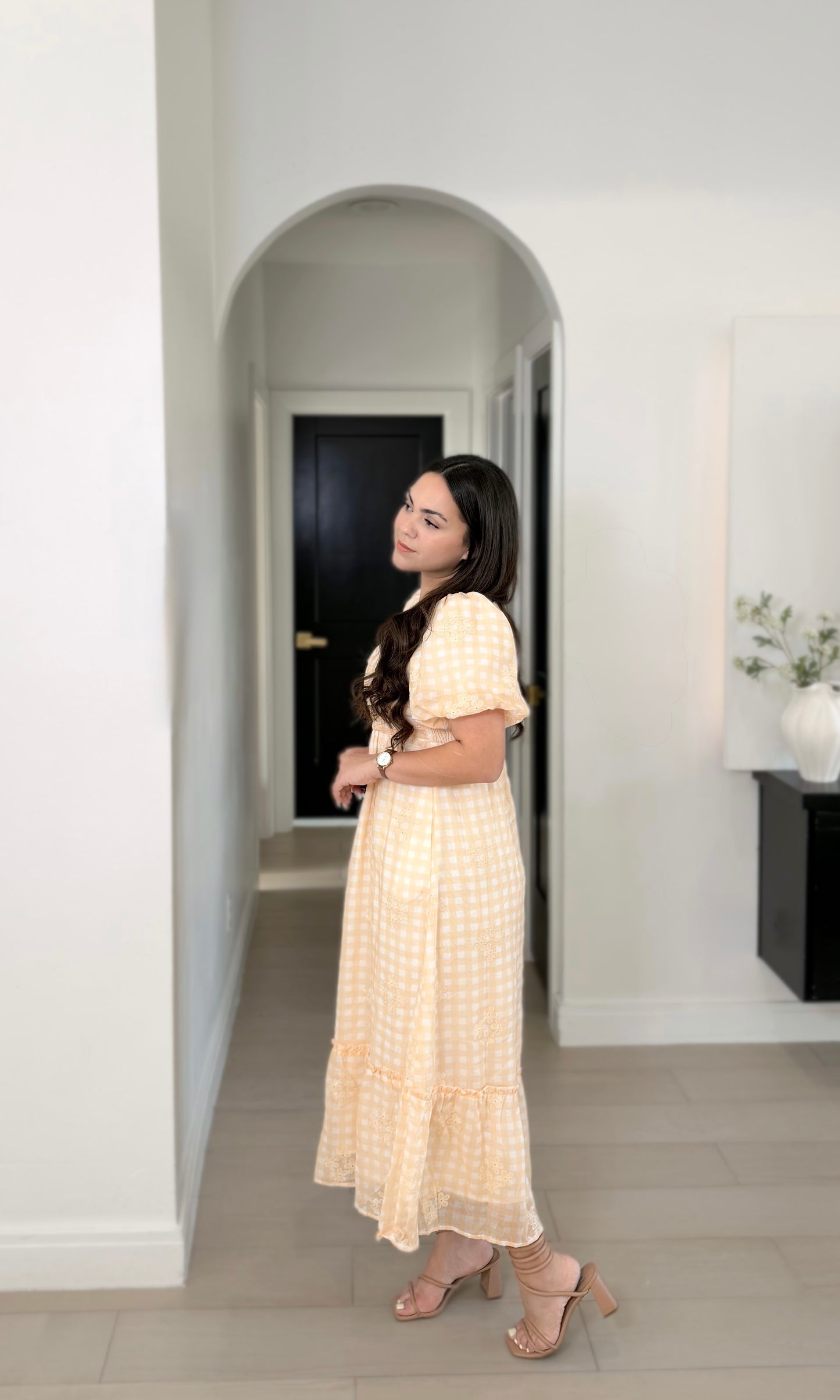 Liana dress in yellow ivory