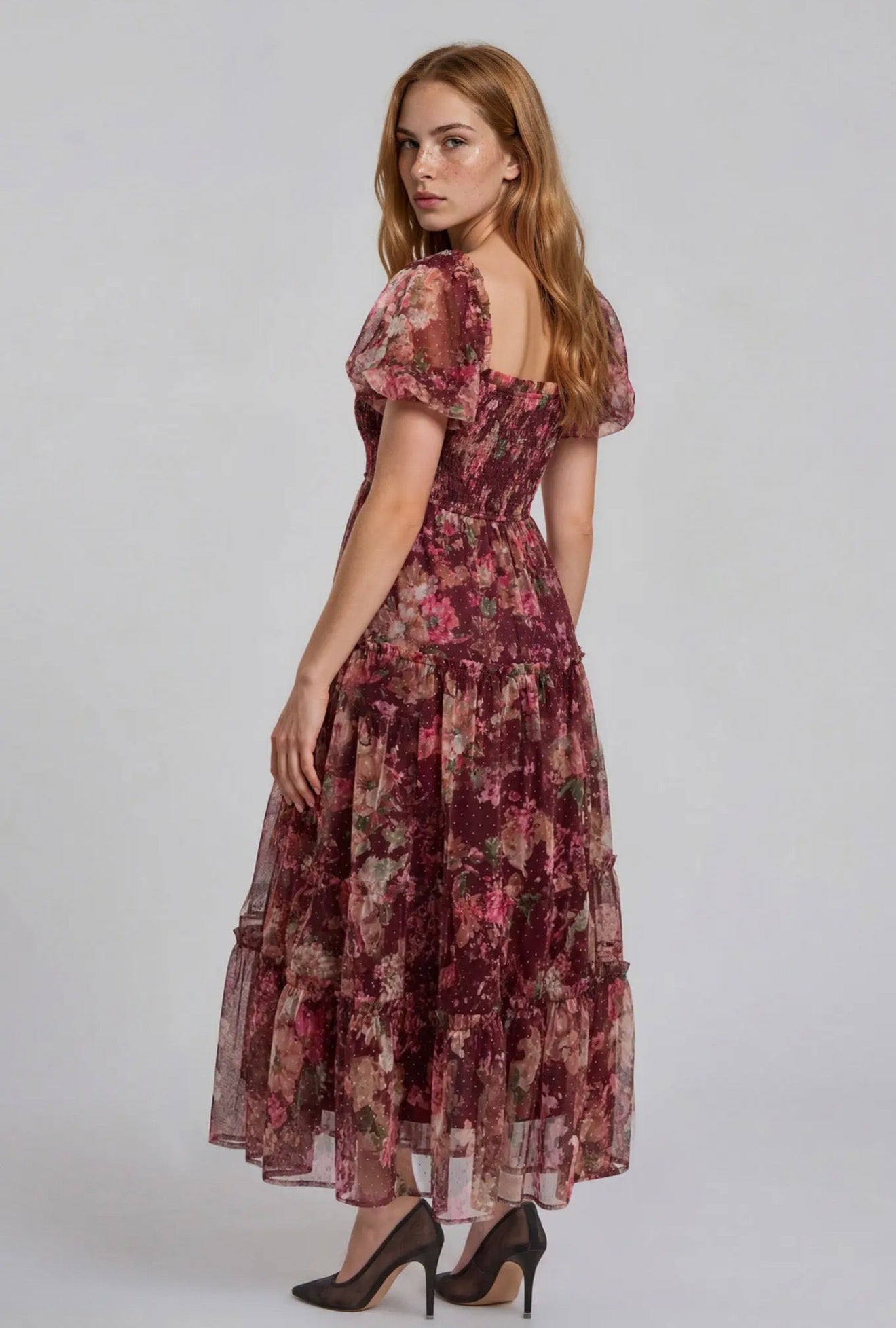 Tulle brown & burgundy dress