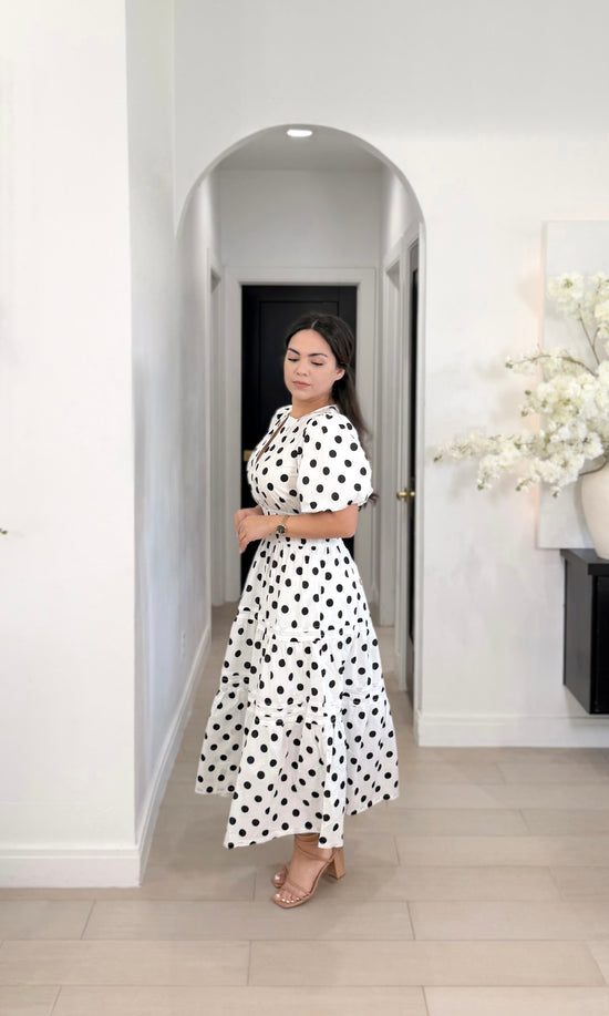 Sweet Dots Dress in off withe