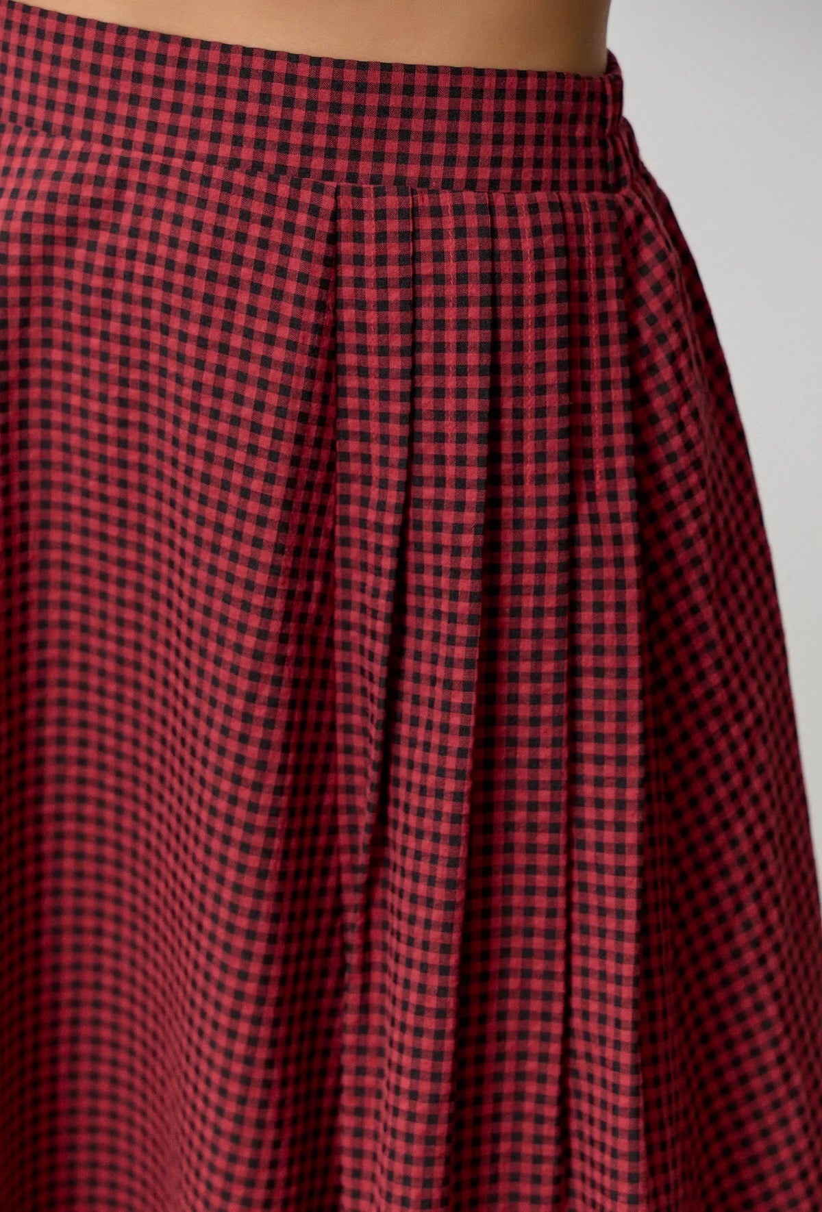 Velen Gingham Maxi skit red/ black
