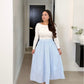 Kim skirt in beige & baby blue