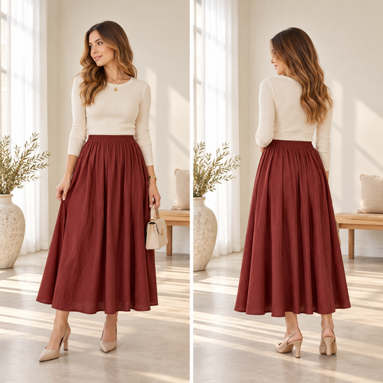 Paola skirt in green wine