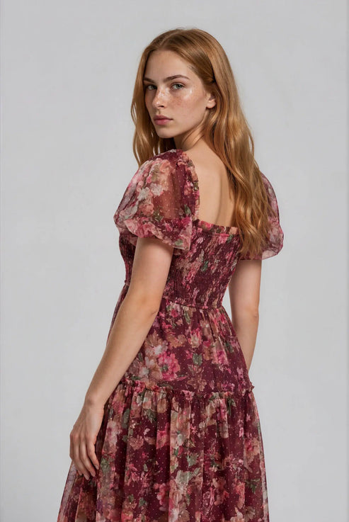 Tulle brown & burgundy dress