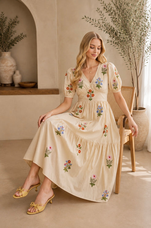 Katy Dress in nude