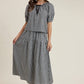 Gingham Top and Skirt Set - ivory / balck