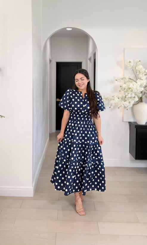 Sweet Dots Dress in navy