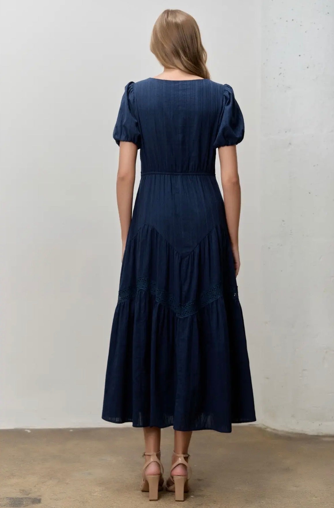 Lorena navy dress