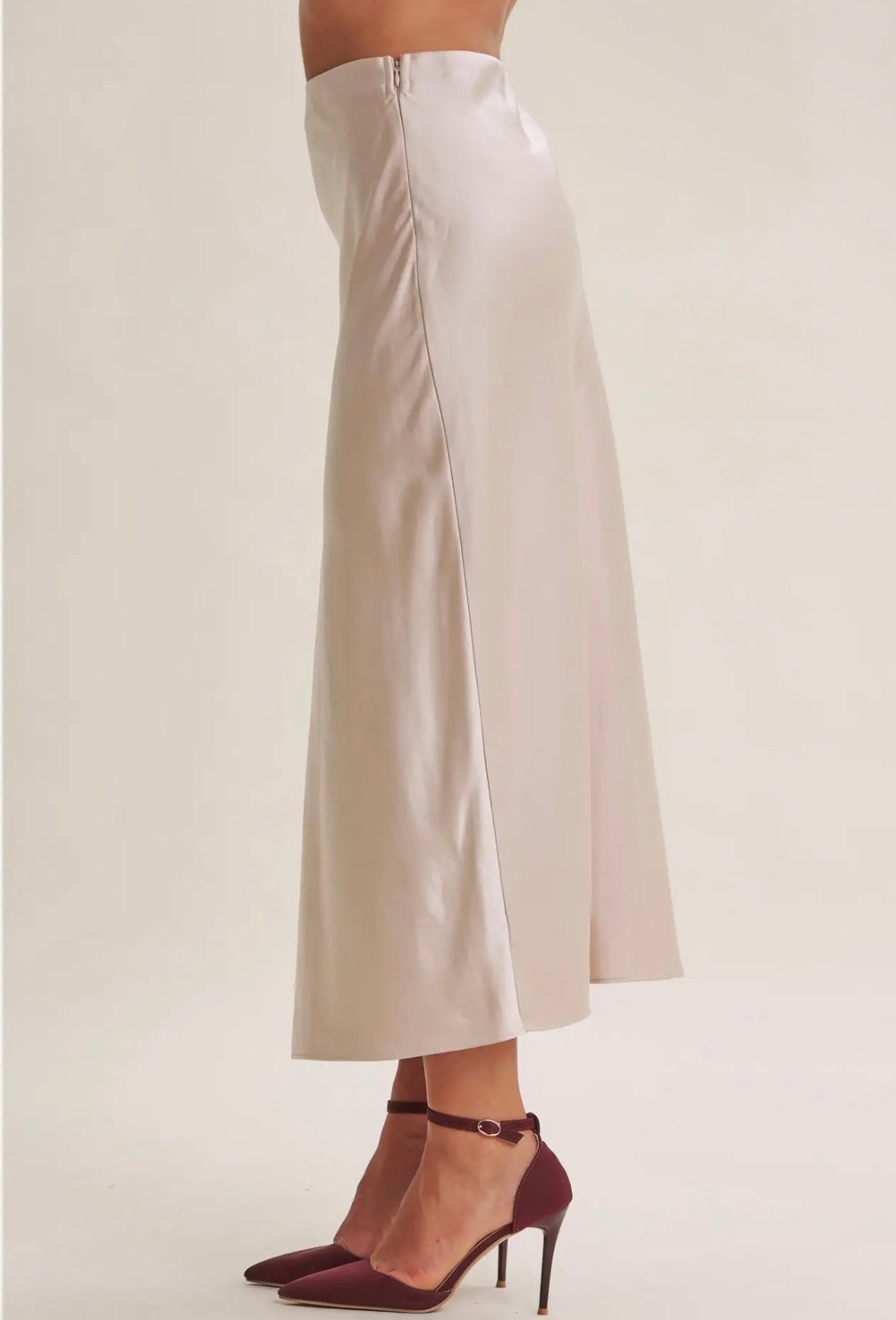 Champagne Satin skirt