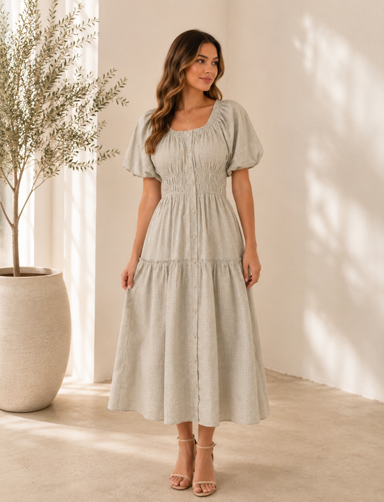 Mila dress Gingham Check midi dress