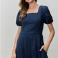 Lorena navy dress