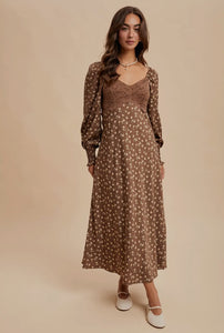 Ivonne floral Brown dress