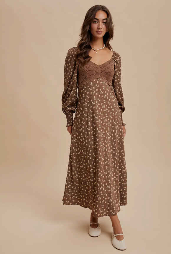Ivonne floral Brown dress