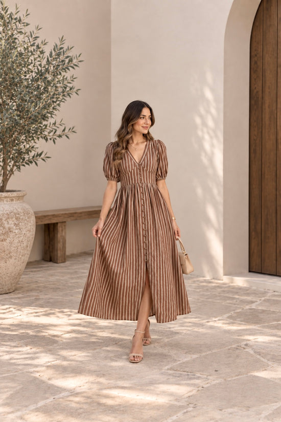 Striped Button Down Maxi Dress