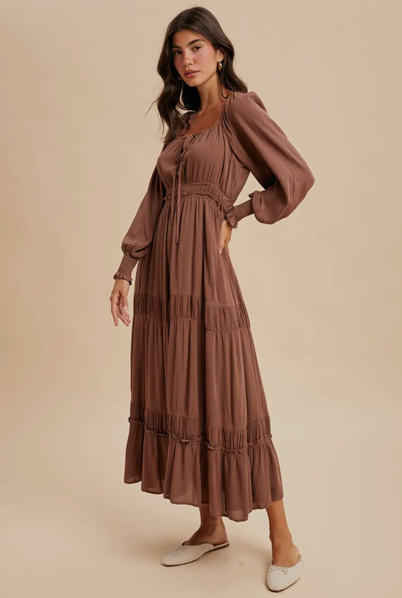 Estefanía Brown maxi Dress