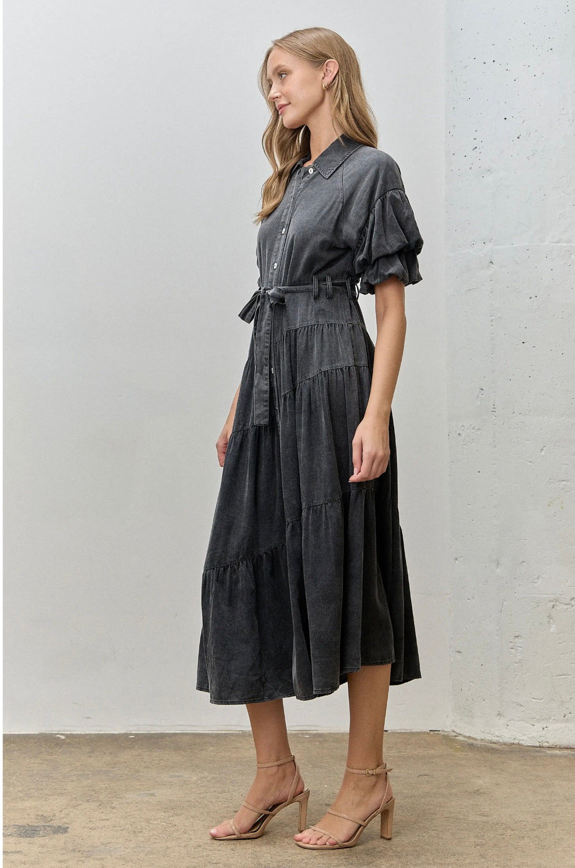 Luna Washed Maxi Shirt Dress
