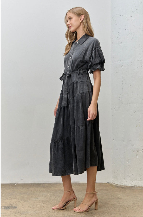 Luna Washed Maxi Shirt Dress