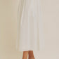 Leah Gracefully Classic Linen-Blend Pleated Midi Skirt