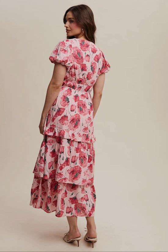 HONEY BLOOM Floral Tiered Maxi Dress