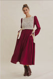 Gianna dress in burgundy