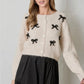 3D Ribbon Button Up Sweater/ cardigan