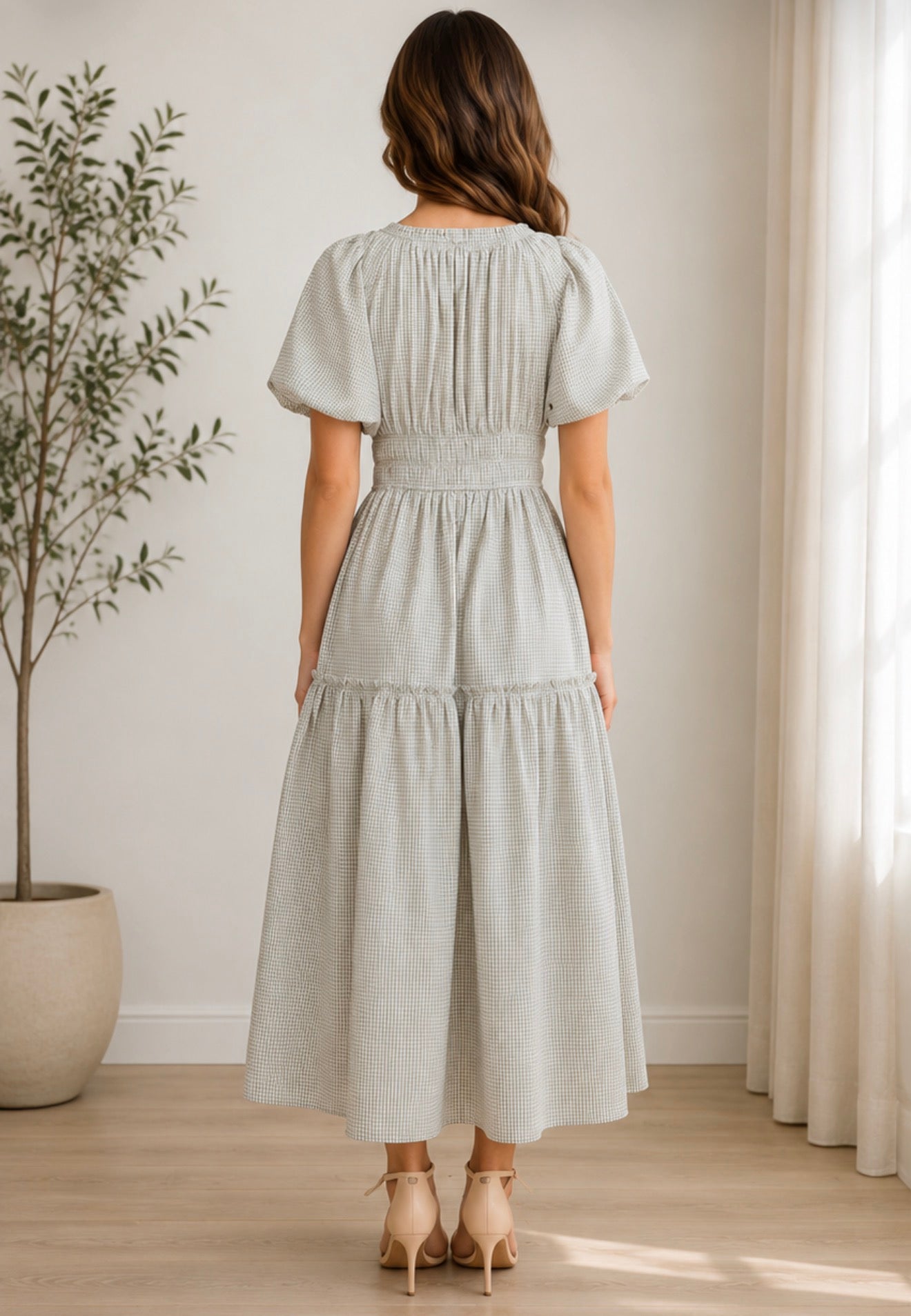 Mila dress Gingham Check midi dress