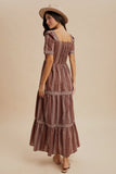 Damaris maxi dress in brown multi