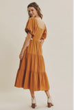 Katalina dress in camel brown