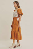 Katalina dress in camel brown