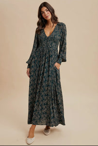 Ailany Smocked Floral Maxi Dress
