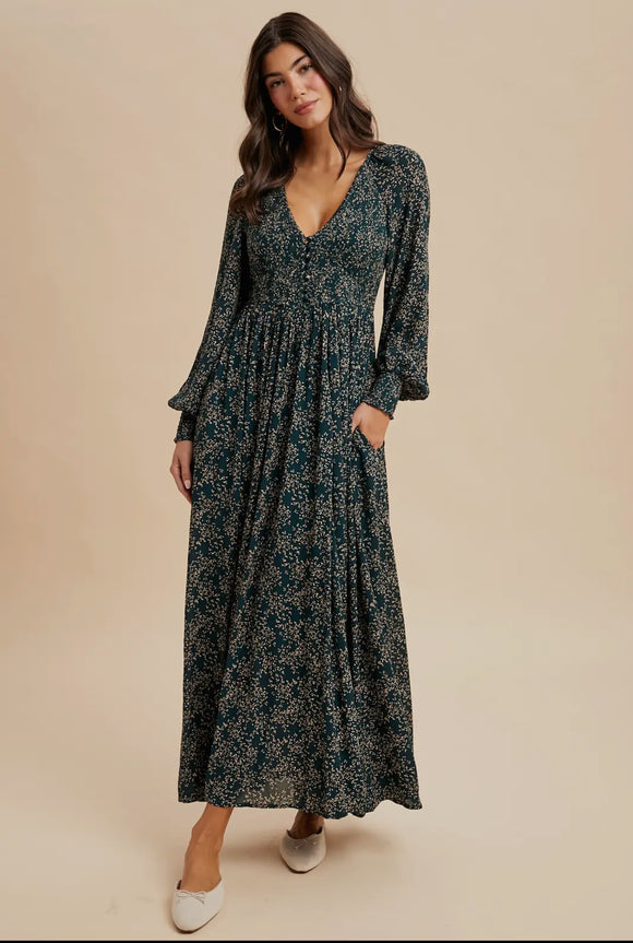 Ailany Smocked Floral Maxi Dress