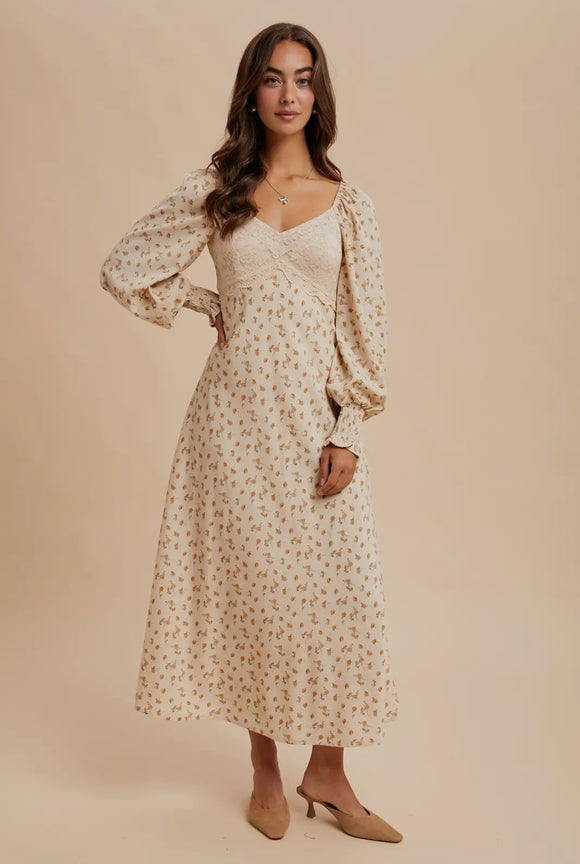 Ivonne ivory floral dress