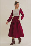 Gianna dress in burgundy