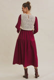 Gianna dress in burgundy