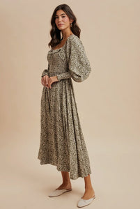 Silvia Smocked Ruffled Floral Maxi